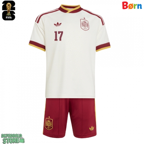 Spanien Nico Williams #17 Replika Babytøj Udebanesæt Børn VM 2026 Kortærmet (+ Korte bukser)